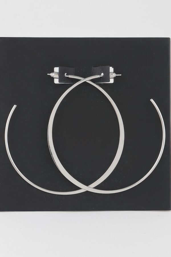 Oversized Flat Hoop Earrings – Polished Metal