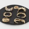 Multi-Jewel Chain Hoop Earring Set – Layered Hoops