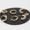 Multi-Jewel Chain Hoop Earring Set – Layered Hoops