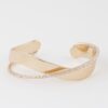 Double Pearl Open Cuff Bracelet – Metallic Finish