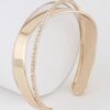 Double Pearl Open Cuff Bracelet – Metallic Finish