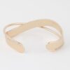 Double Pearl Open Cuff Bracelet – Metallic Finish