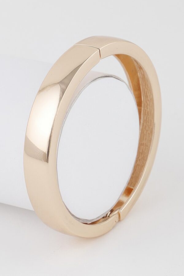 Sculptural Clip Cuff Bracelet – Polished Metallic
