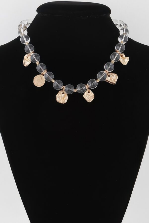 Clear Bead Charm Necklace – Delicate Transparent Design