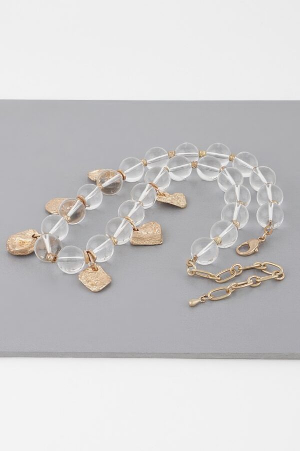 Clear Bead Charm Necklace – Delicate Transparent Design