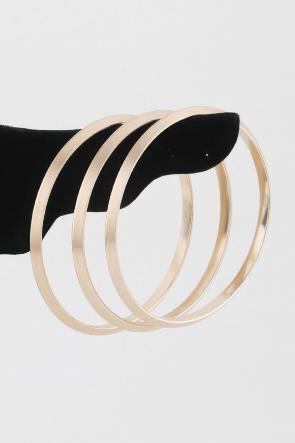 Triple Flat Bracelet – Polished Stacked Bangle