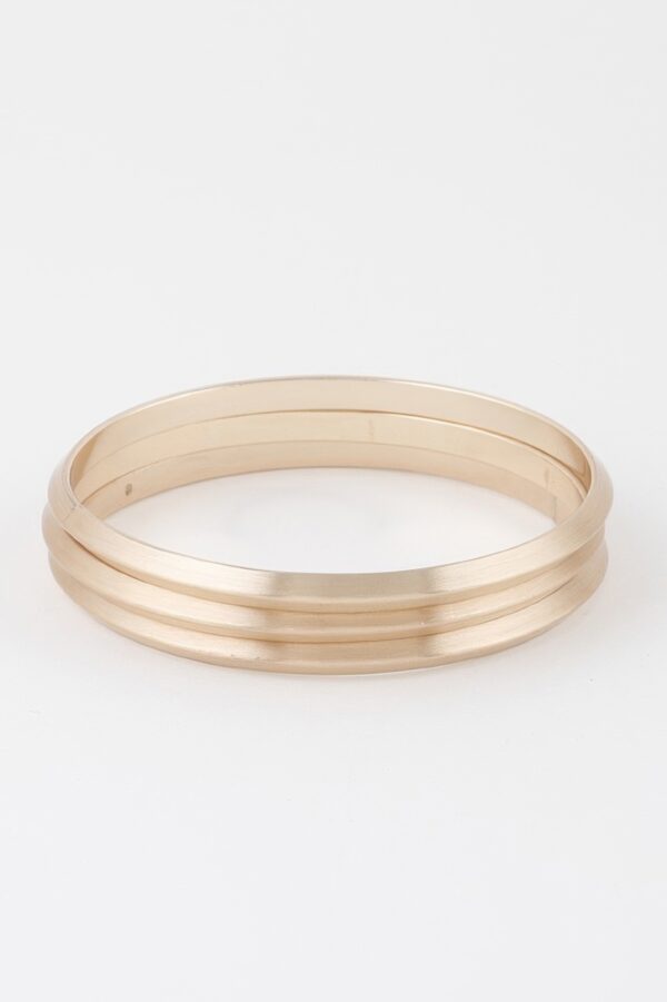 Triple Flat Bracelet – Polished Stacked Bangle