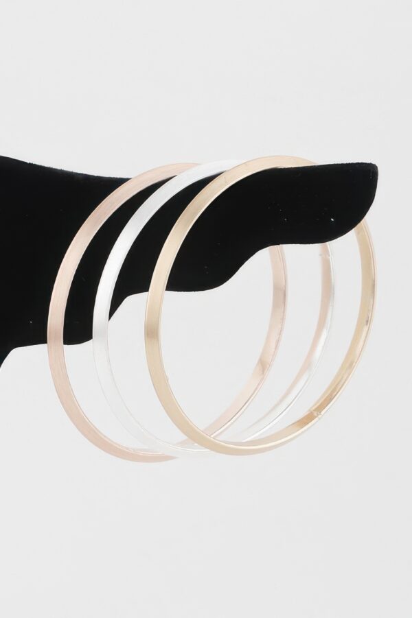 Triple Flat Bracelet – Polished Stacked Bangle