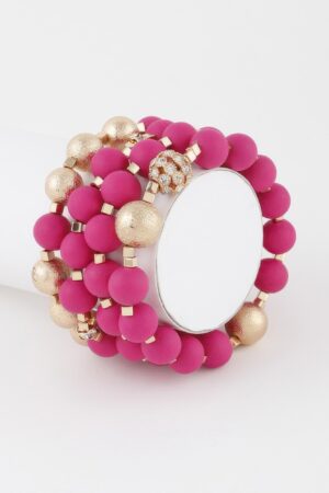 Multi Rhinestone Beaded Bracelet – Flexible Sparkle Band