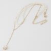 Double Pearl Teardrop Necklace – 14″ Delicate Chain