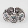 Vintage Stone Plate Cuff Bracelet – Polished Centerpiece