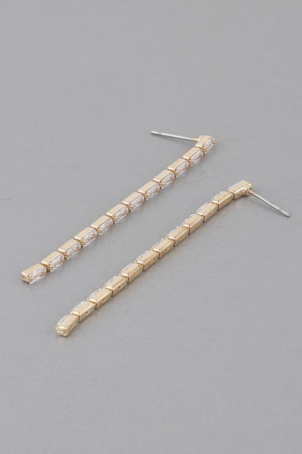 Crystal Bar Drop Earrings – Slim Crystal-Encrusted Bar