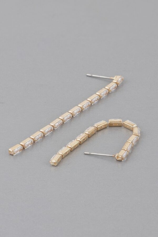 Crystal Bar Drop Earrings – Slim Crystal-Encrusted Bar