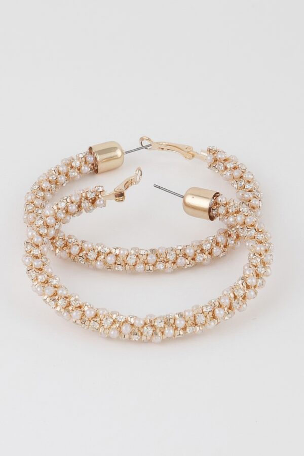 Wide Jeweled Hoop Earrings – Oversized Sparkle Hoops