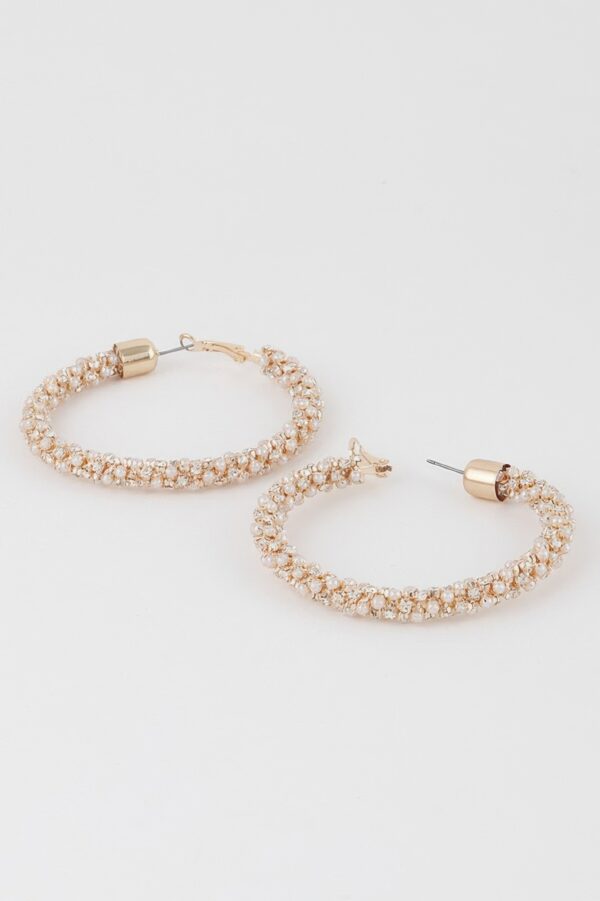 Wide Jeweled Hoop Earrings – Oversized Sparkle Hoops