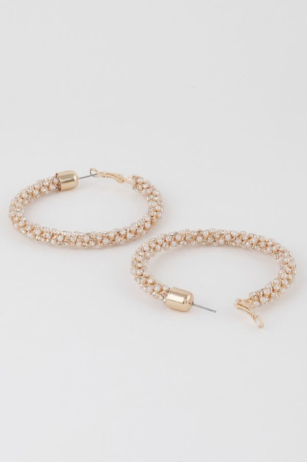 Wide Jeweled Hoop Earrings – Oversized Sparkle Hoops