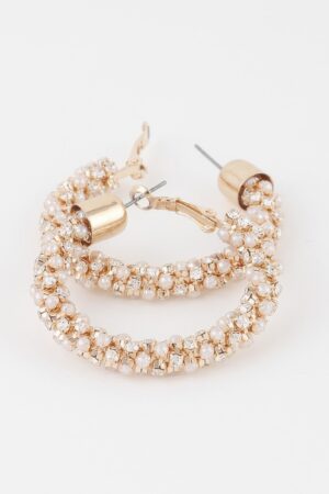 Multi Jeweled Hoop Earrings – Mid-Size Color Accents