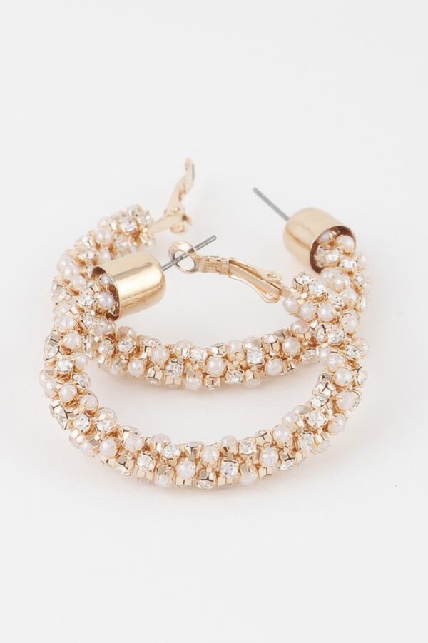 Multi Jeweled Hoop Earrings – Mid-Size Color Accents