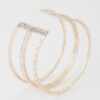 Wide Triple-Crystal Cuff Bracelet – Open-Back
