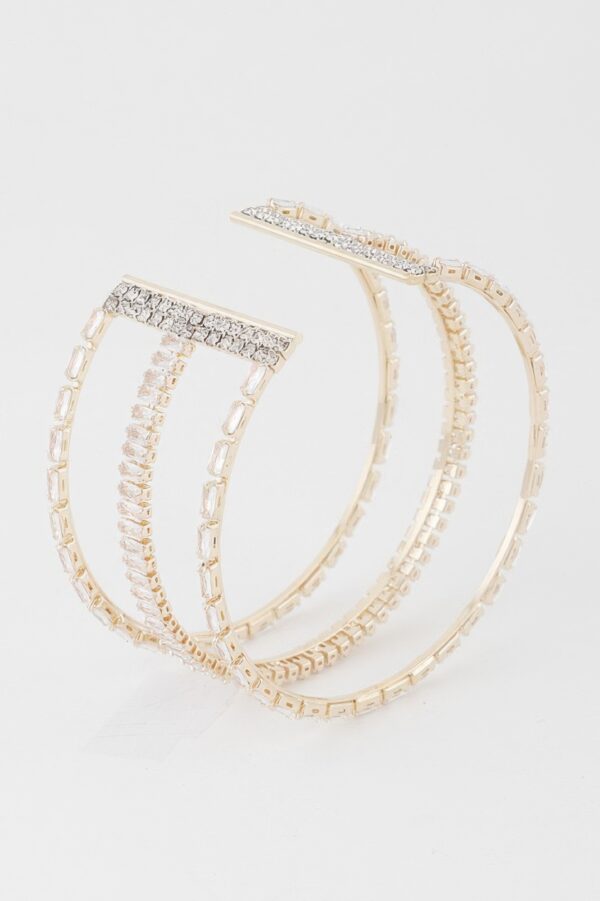 Wide Triple-Crystal Cuff Bracelet – Open-Back
