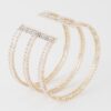 Triple Crystal Open Cuff Bracelet – High-Shine Accent