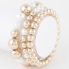 Triple-Row Pearl Beaded Stretch Bracelet