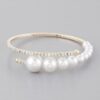 Graduated Pearl Cuff Bracelet with Crystal Accents