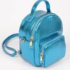 Compact Metallic Backpack with Glossy Finish