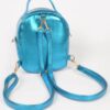 Compact Metallic Backpack with Glossy Finish