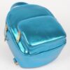 Compact Metallic Backpack with Glossy Finish
