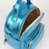Compact Metallic Backpack with Glossy Finish
