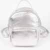 Compact Metallic Backpack with Glossy Finish