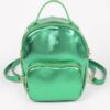 Compact Metallic Backpack with Glossy Finish