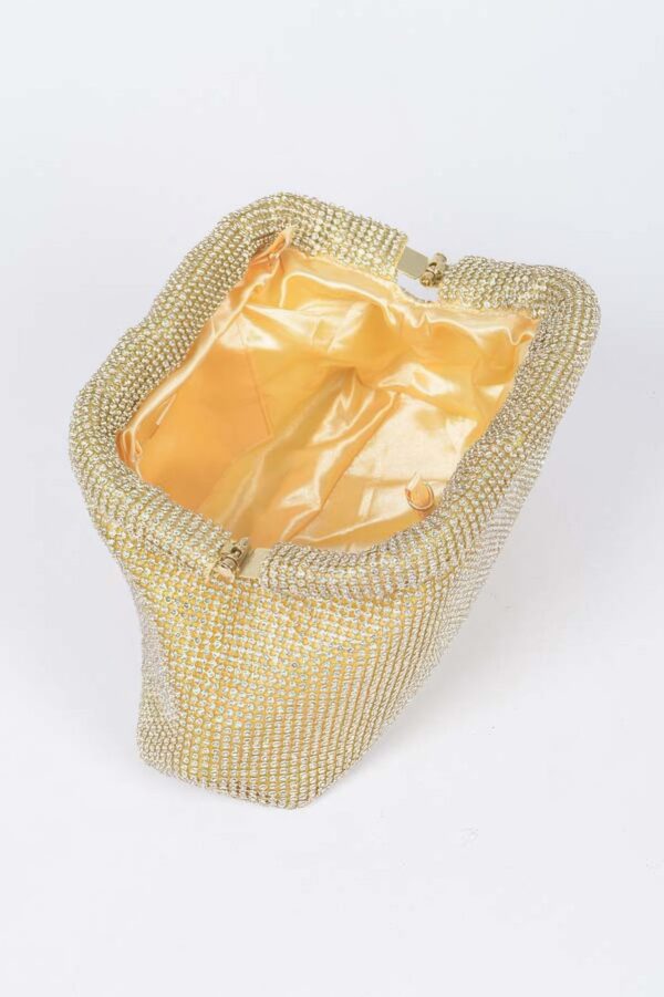 Rhinestone Party Clutch – Structured Metallic Accent