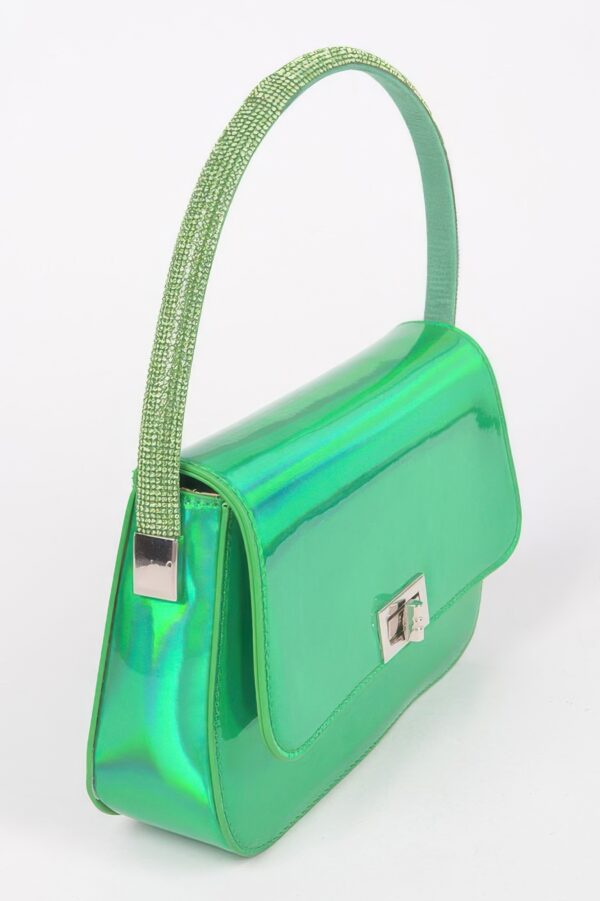 Hologram Mirror Top Handle Bag – Compact Glossy Handbag