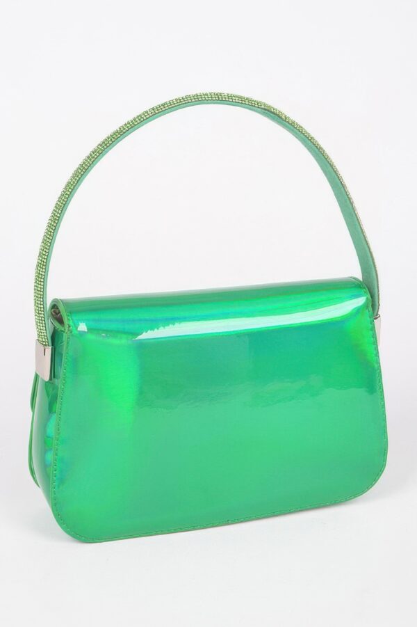 Hologram Mirror Top Handle Bag – Compact Glossy Handbag