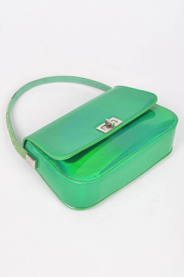 Hologram Mirror Top Handle Bag – Compact Glossy Handbag