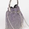 Ombre Rhinestone Bucket Bag with Drawstring
