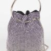 Ombre Rhinestone Bucket Bag with Drawstring