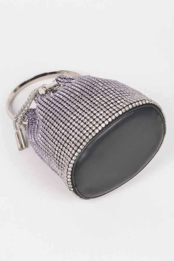 Ombre Rhinestone Bucket Bag with Drawstring
