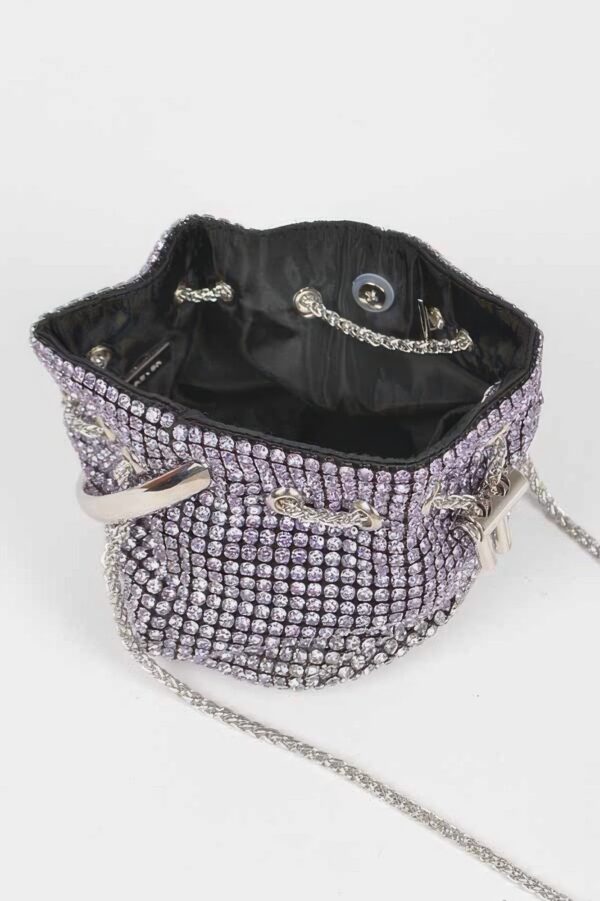Ombre Rhinestone Bucket Bag with Drawstring