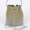 Ombre Rhinestone Bucket Bag with Drawstring