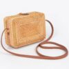 Bamboo Box Crossbody Bag – Structured Natural Finish