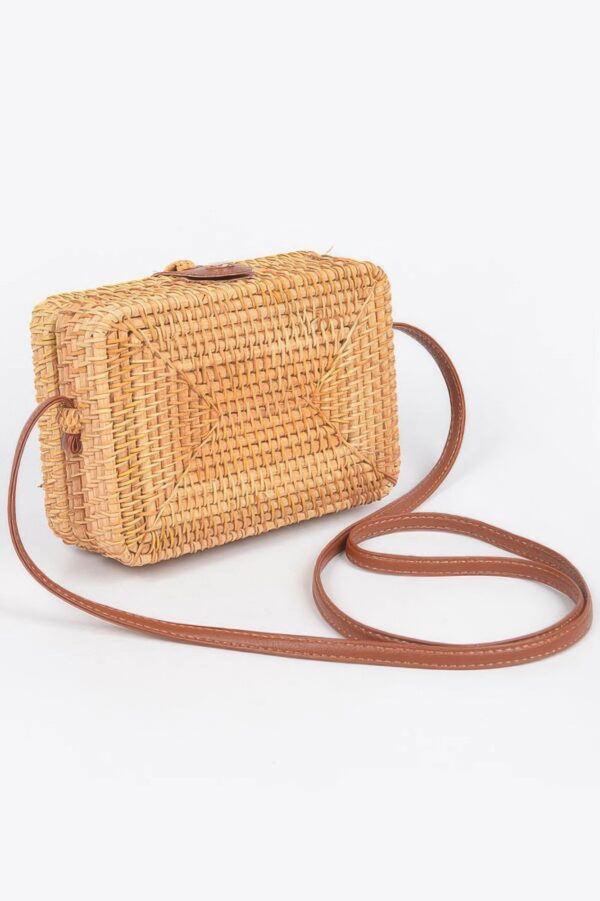 Bamboo Box Crossbody Bag – Structured Natural Finish