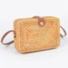 Bamboo Box Crossbody Bag – Structured Natural Finish