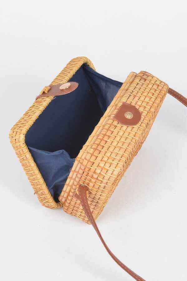 Bamboo Box Crossbody Bag – Structured Natural Finish