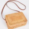 Bamboo Box Crossbody Bag – Structured Natural Finish