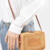 Bamboo Box Crossbody Bag – Structured Natural Finish