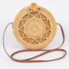 Round Bamboo Crossbody Bag – Natural Finish