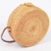 Round Bamboo Crossbody Bag – Natural Finish